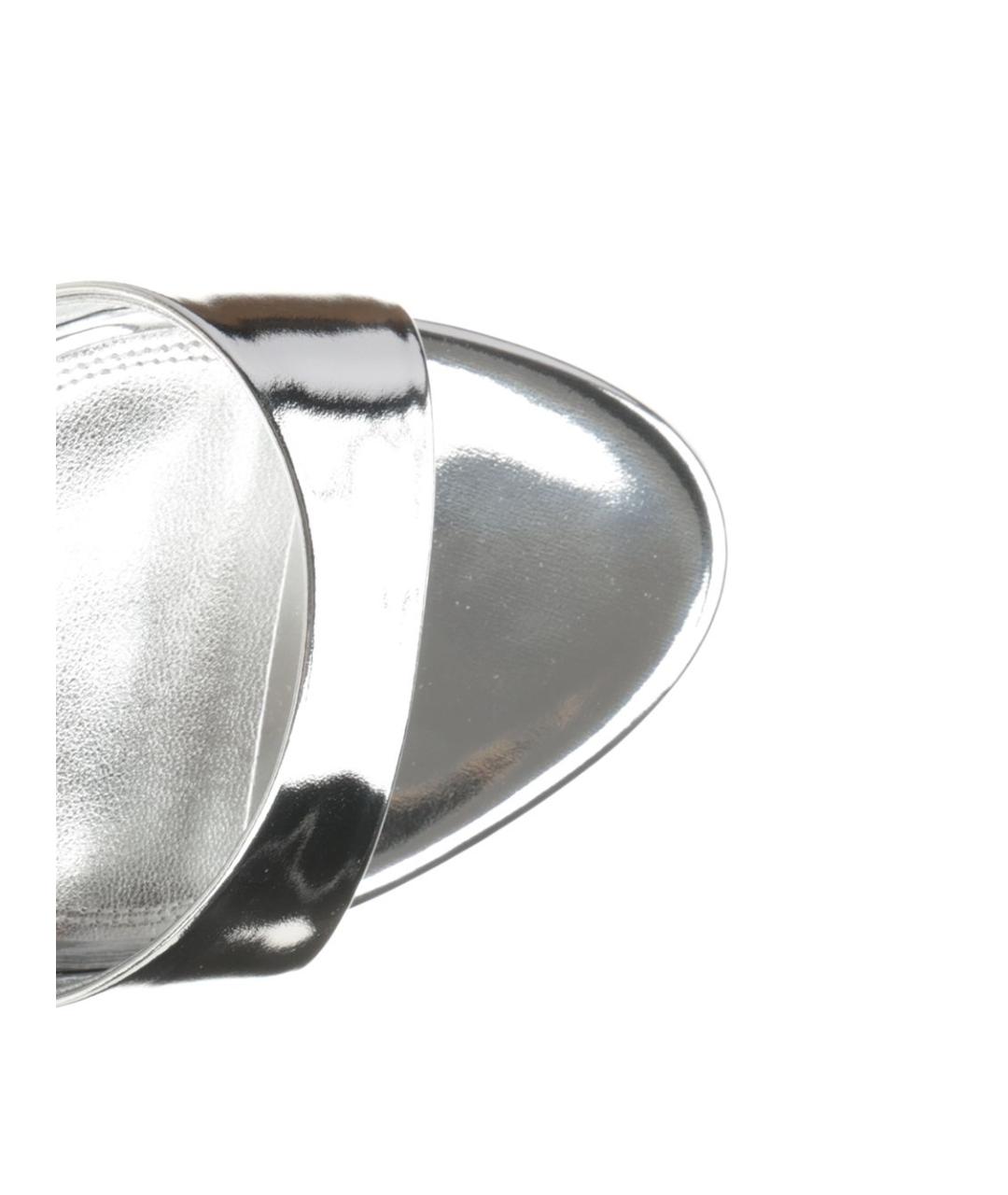 PARIS TEXAS Серебряные кожаные мюли, фото 4