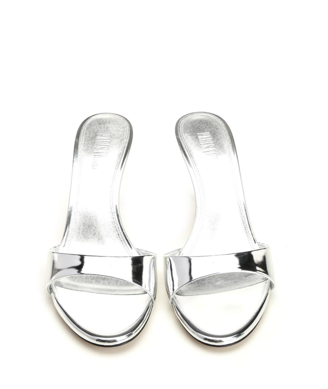 PARIS TEXAS Серебряные кожаные мюли, фото 5