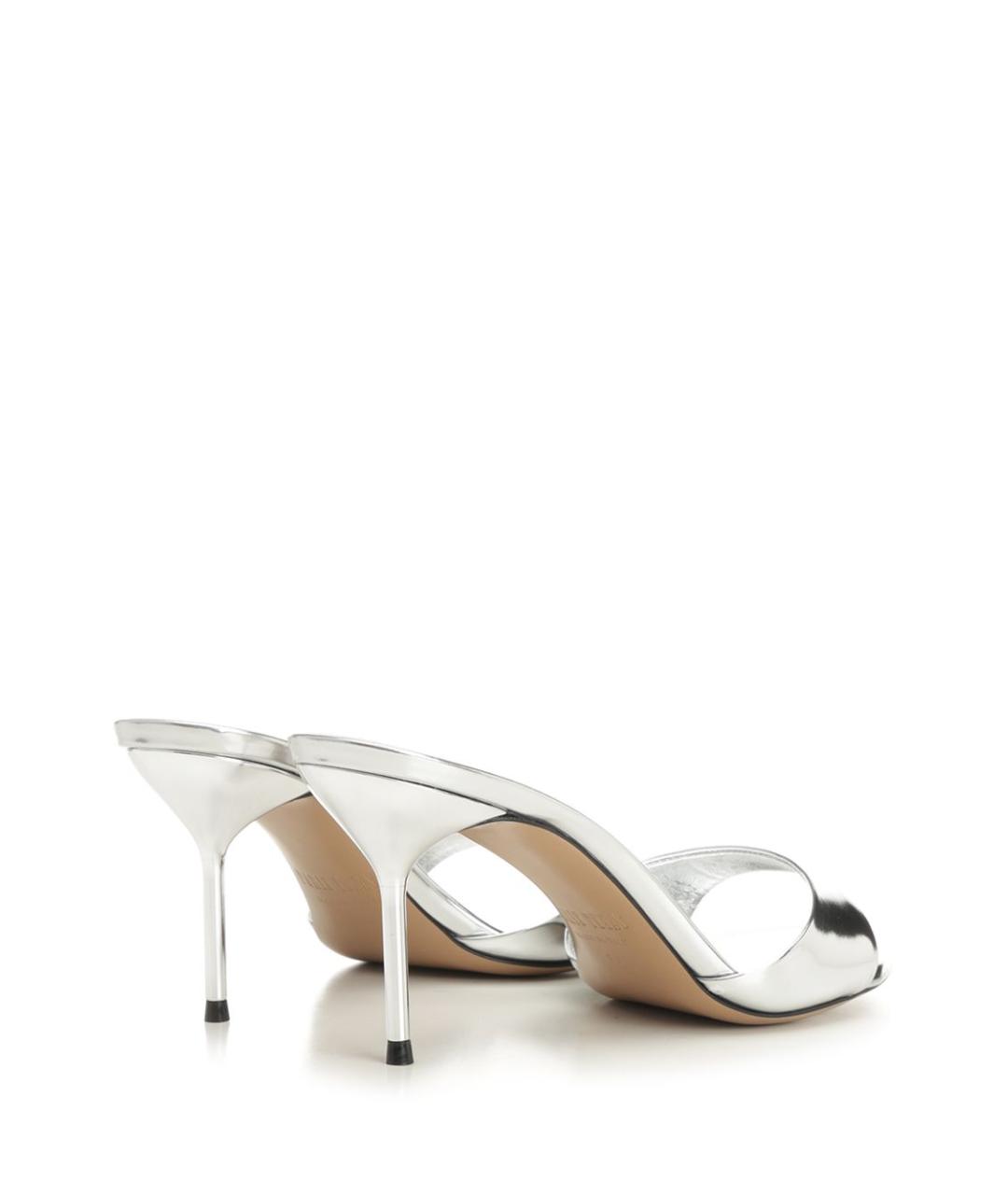 PARIS TEXAS Серебряные кожаные мюли, фото 3