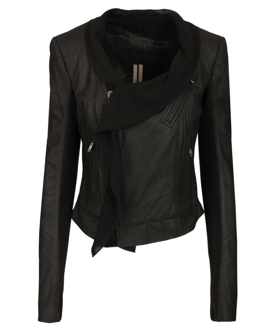 RICK OWENS Черная кожаная куртка, фото 1