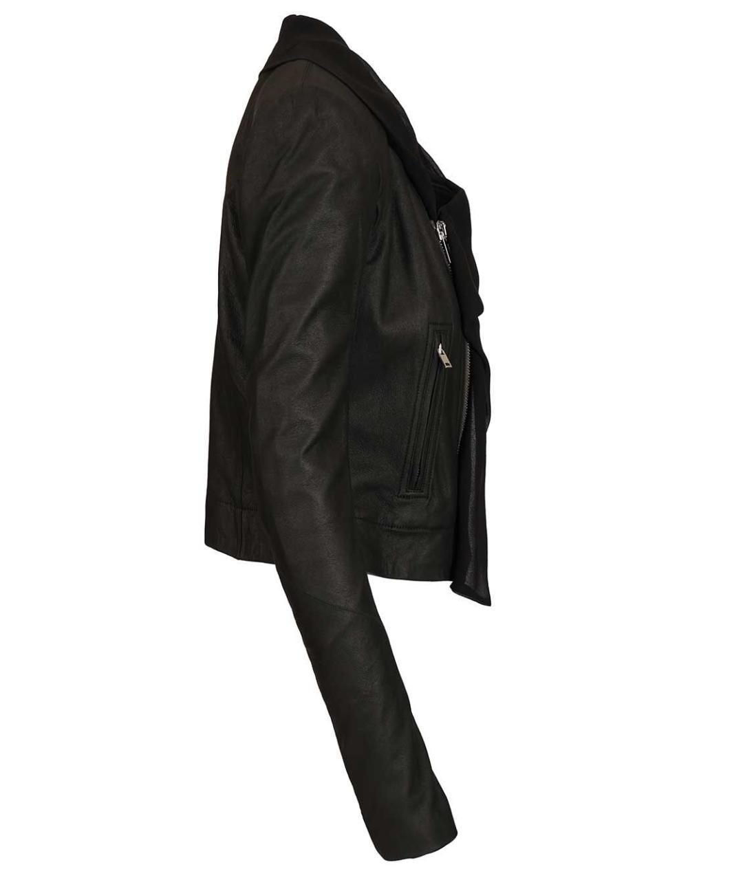 RICK OWENS Черная кожаная куртка, фото 3