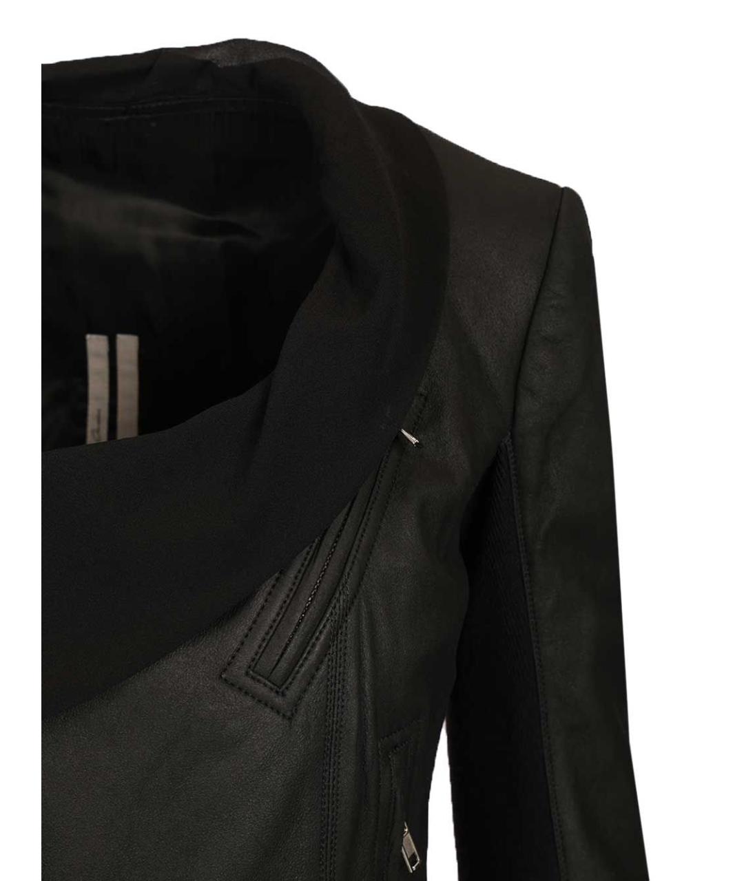 RICK OWENS Черная кожаная куртка, фото 5