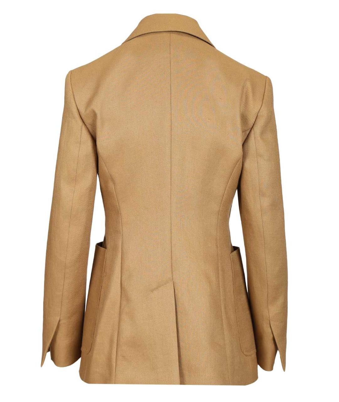 MAX MARA Бежевый льняной жакет/пиджак, фото 4