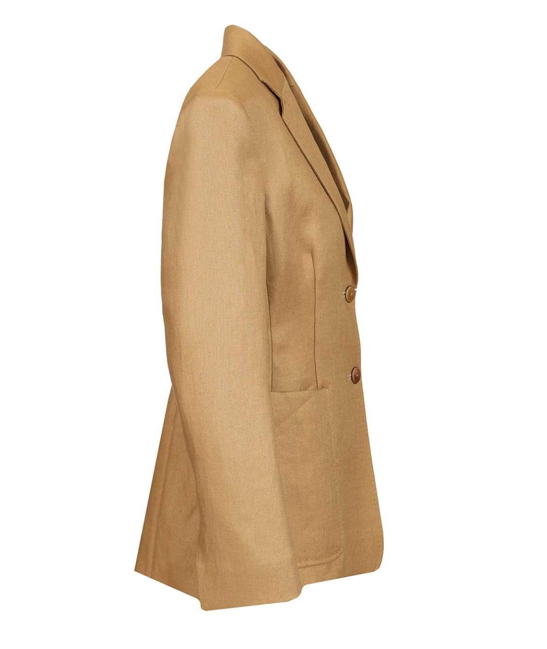 MAX MARA Бежевый льняной жакет/пиджак, фото 1