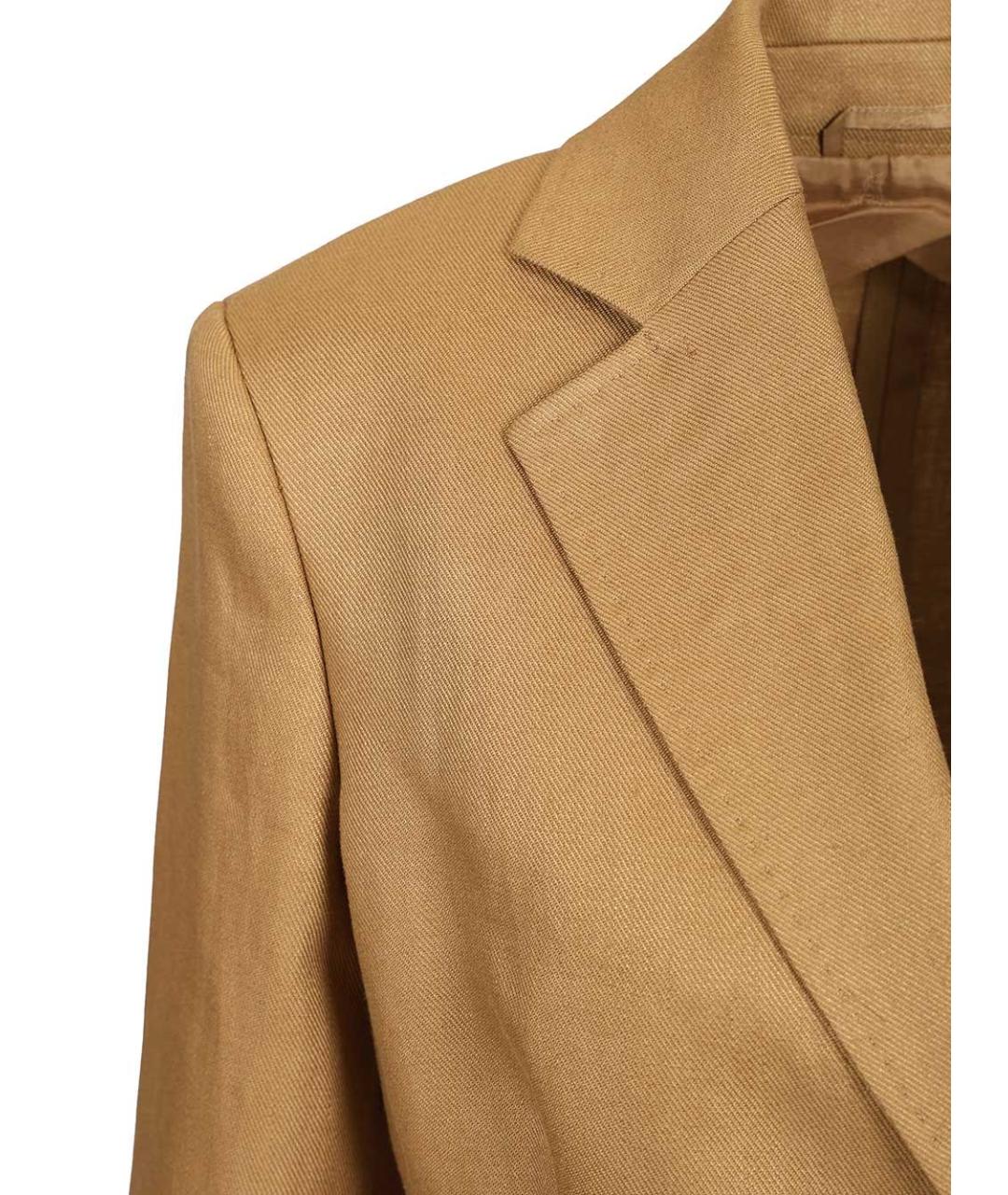MAX MARA Бежевый льняной жакет/пиджак, фото 2