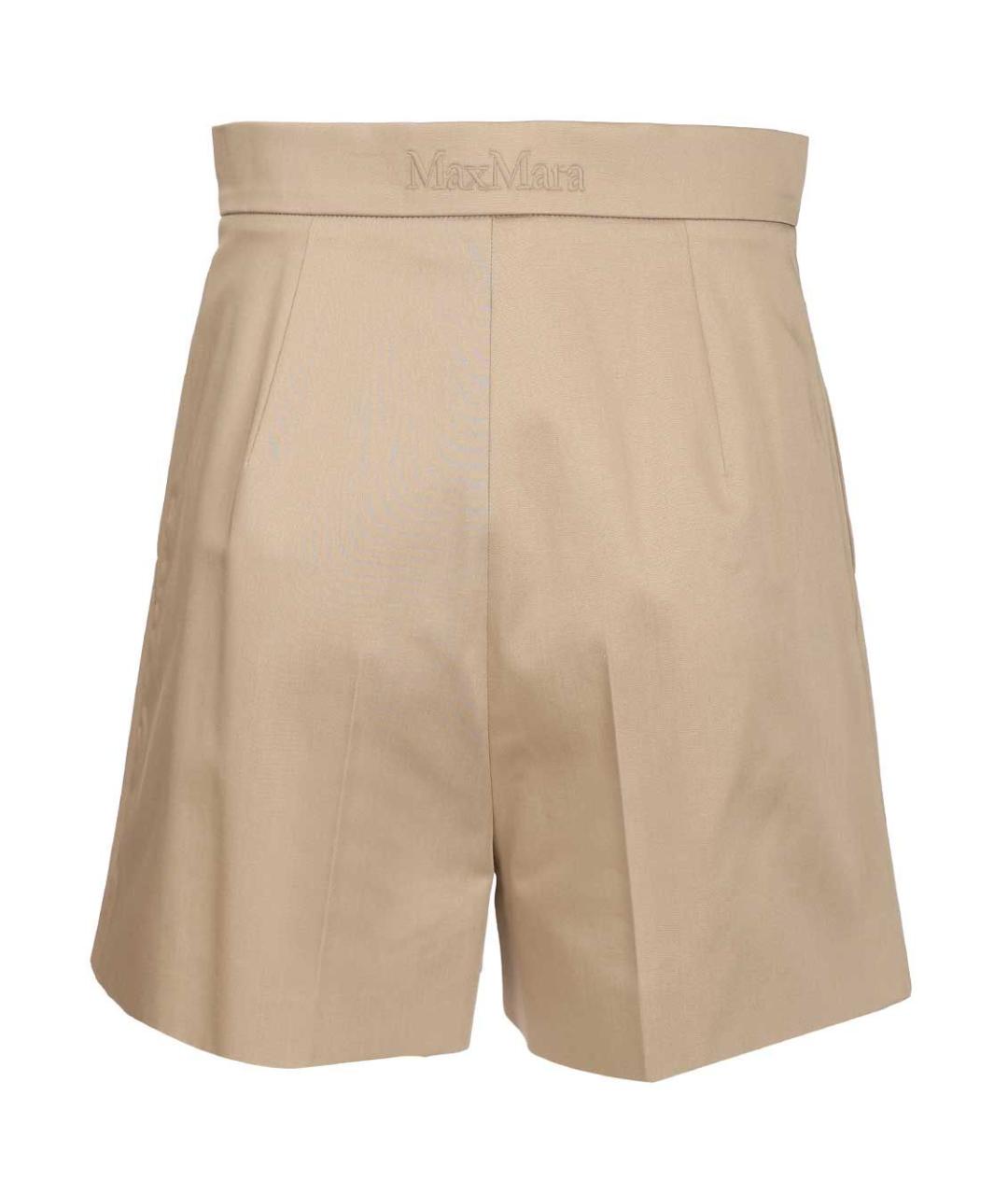 MAX MARA Бежевые хлопко-эластановые шорты, фото 2