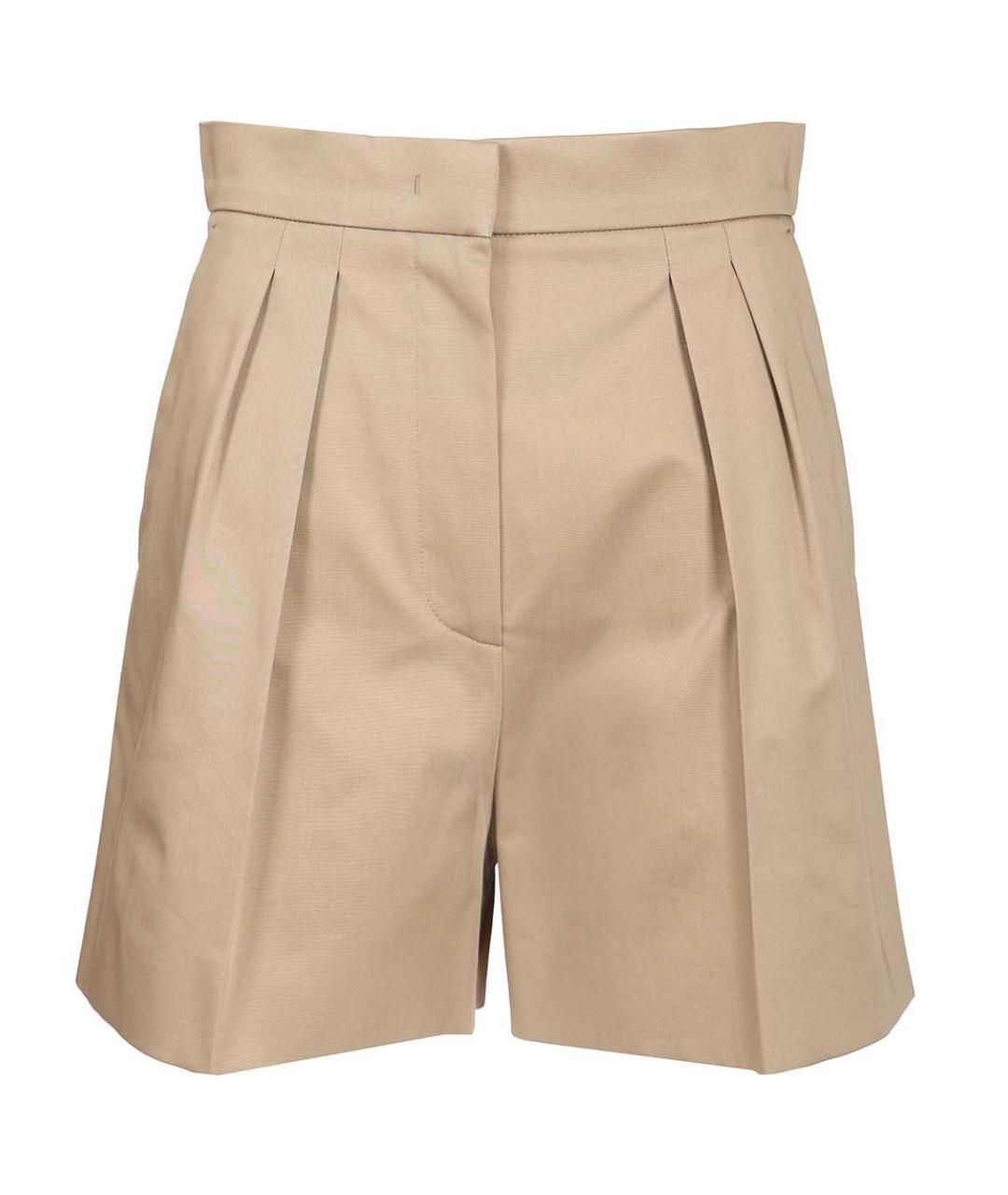 MAX MARA Бежевые хлопко-эластановые шорты, фото 1