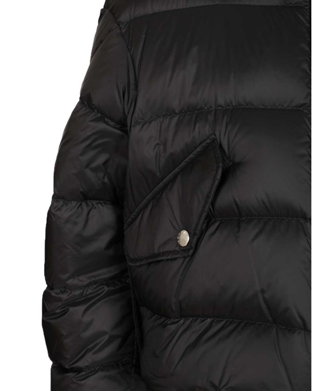 MONCLER Черный полиэстеровый пуховик, фото 5