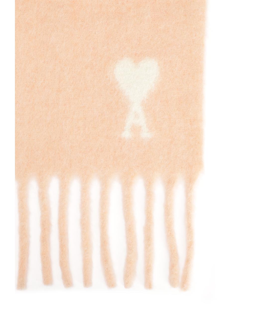 Ami Paris Розовый шерстяной шарф, фото 2