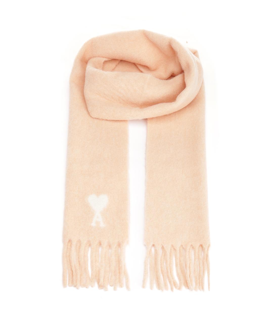 Ami Paris Розовый шерстяной шарф, фото 1