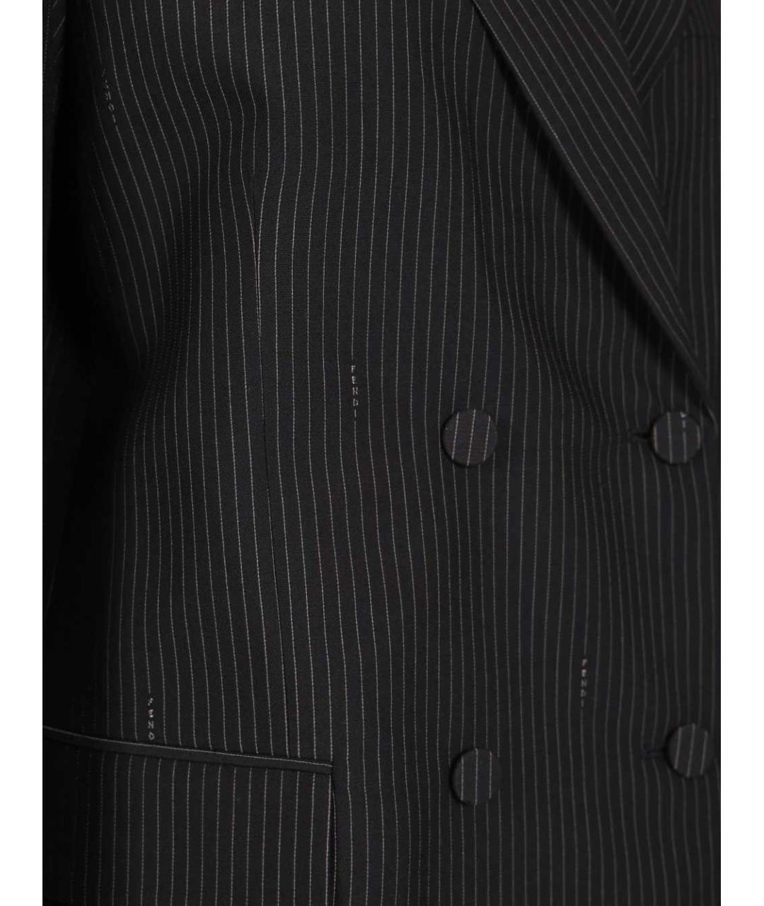 FENDI Темно-синий шерстяной жакет/пиджак, фото 5