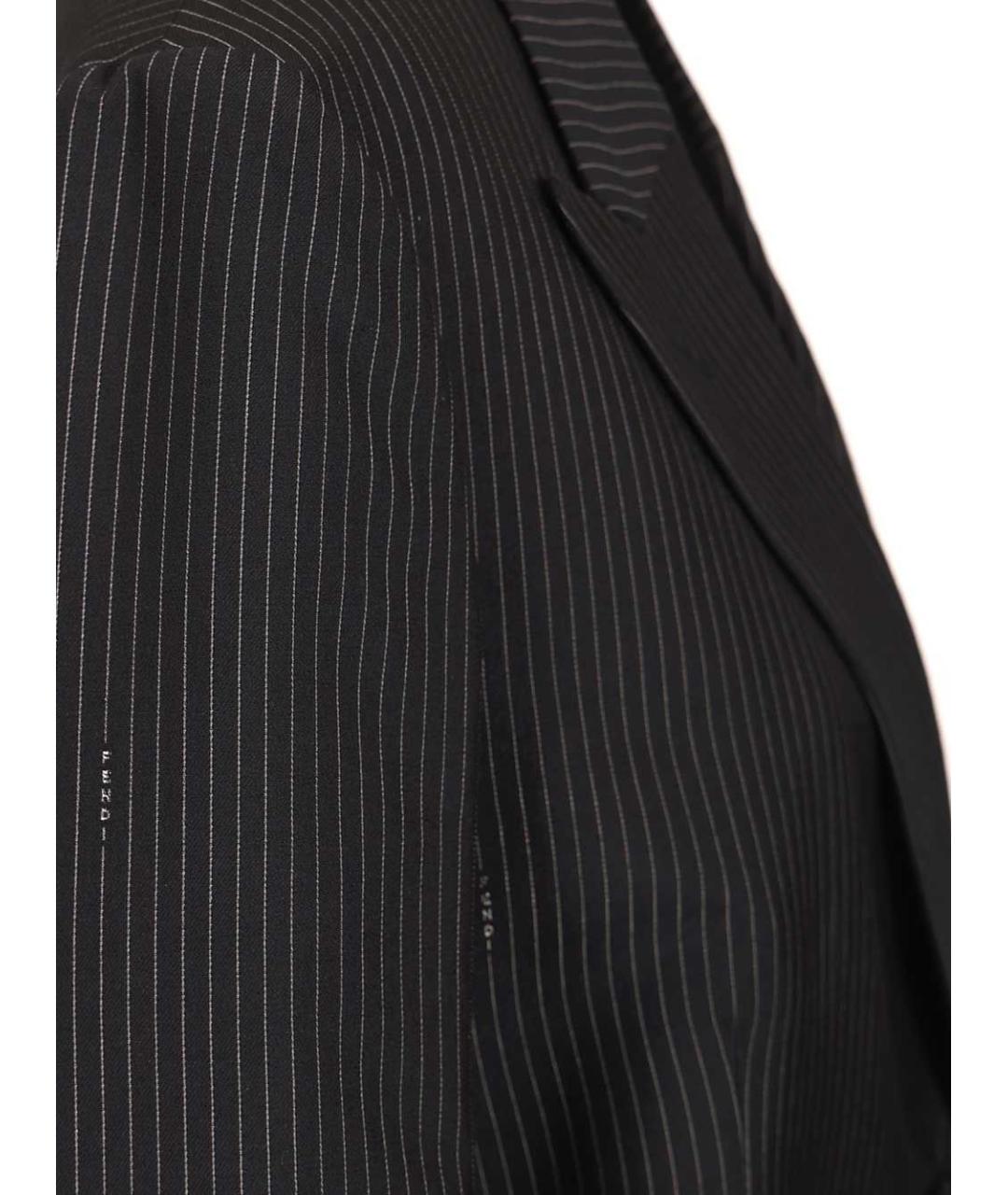 FENDI Темно-синий шерстяной жакет/пиджак, фото 4