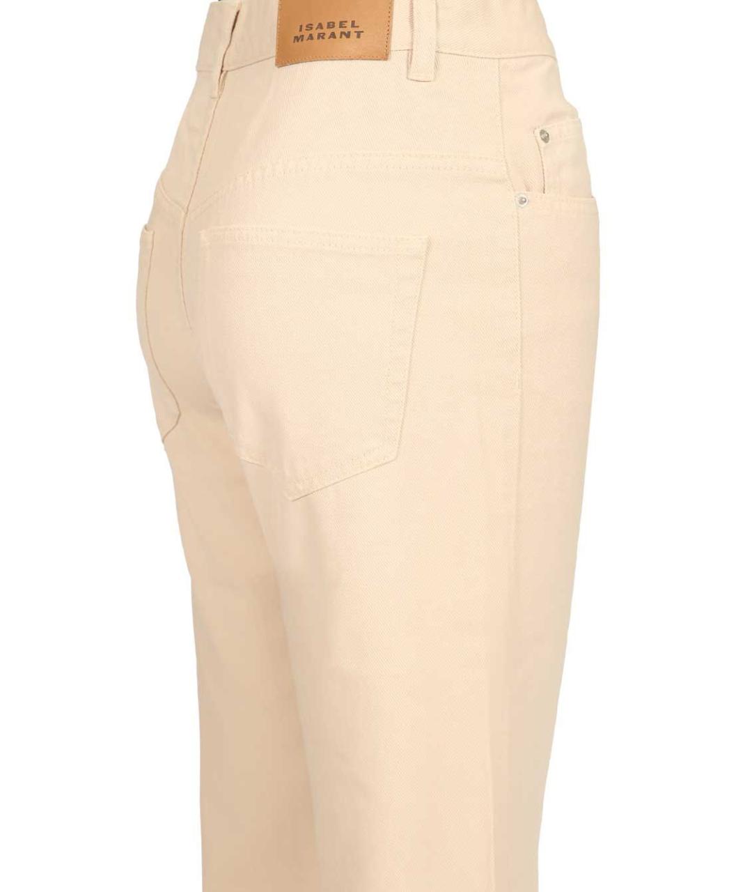 ISABEL MARANT Бежевые хлопко-лиоцелловые джинсы клеш, фото 4