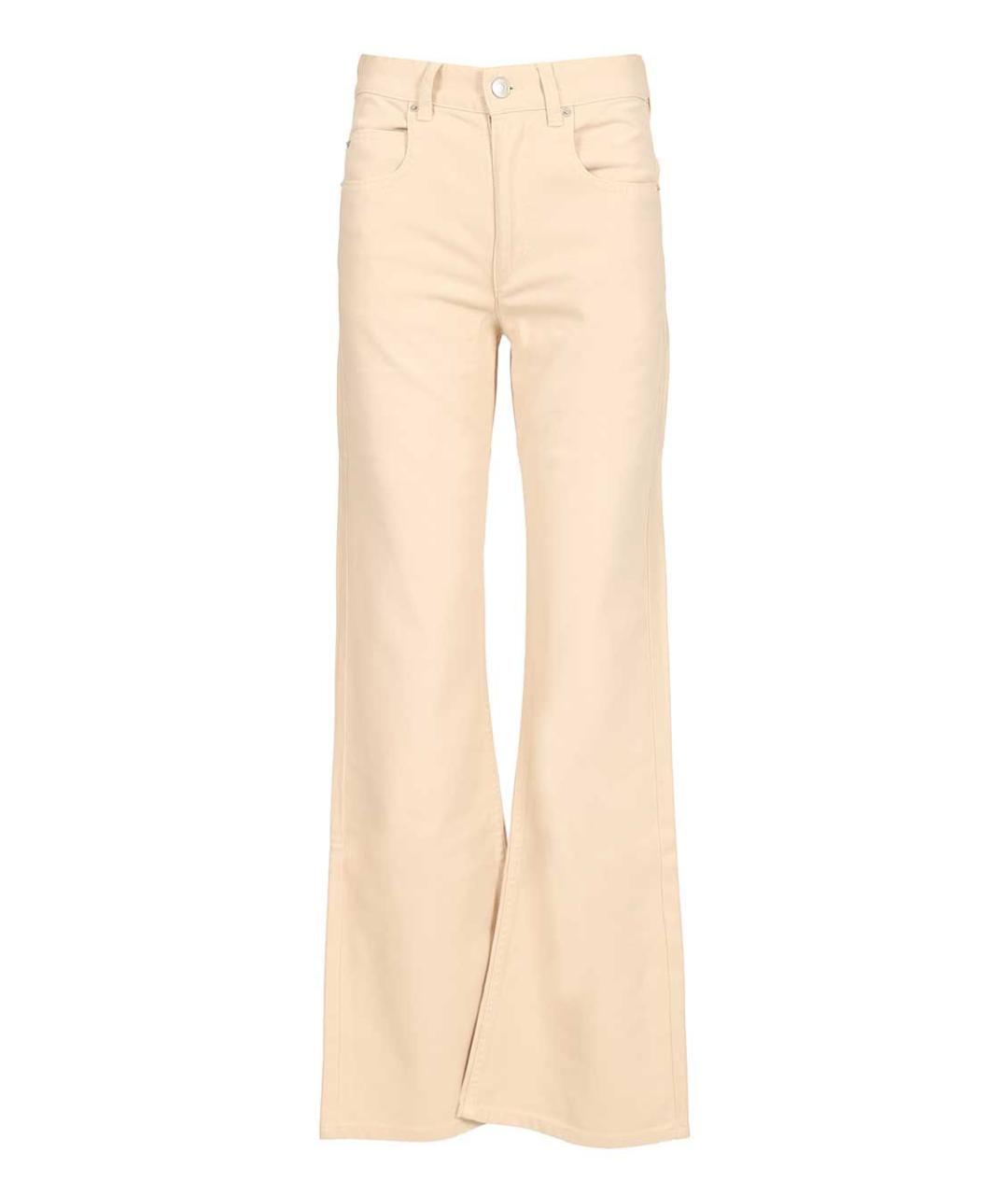 ISABEL MARANT Бежевые хлопко-лиоцелловые джинсы клеш, фото 1