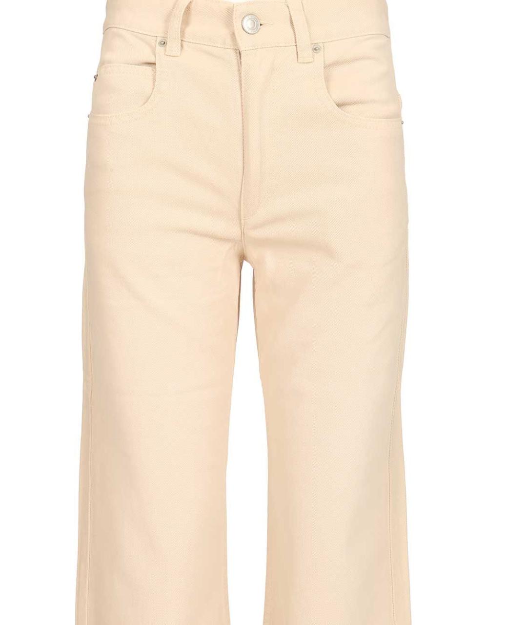 ISABEL MARANT Бежевые хлопко-лиоцелловые джинсы клеш, фото 3