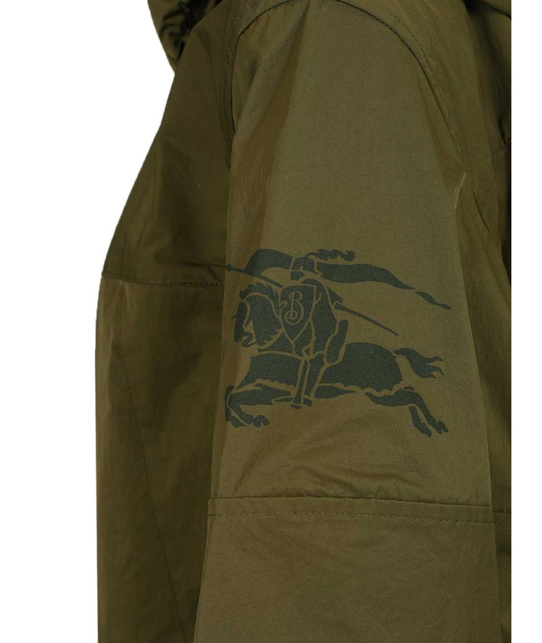 BURBERRY Зеленая полиамидовая куртка, фото 7