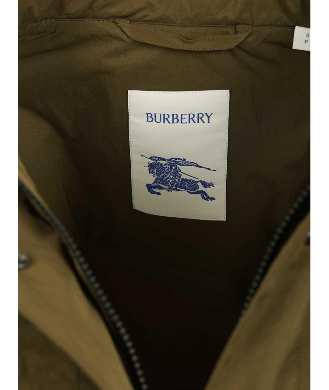 BURBERRY Зеленая полиамидовая куртка, фото 4