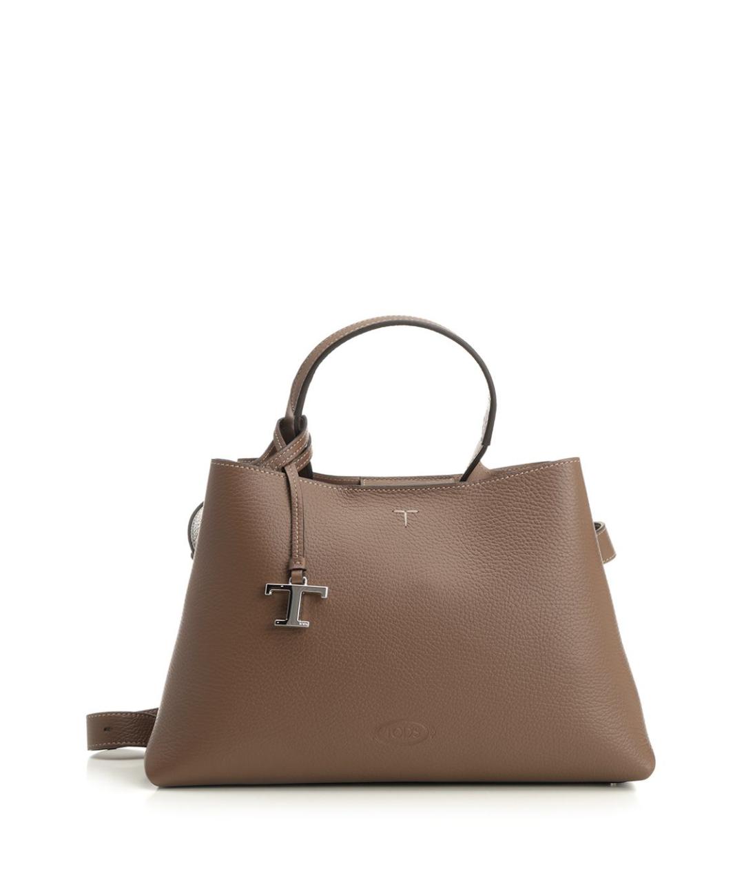 TOD'S Коричневая кожаная сумка тоут, фото 1