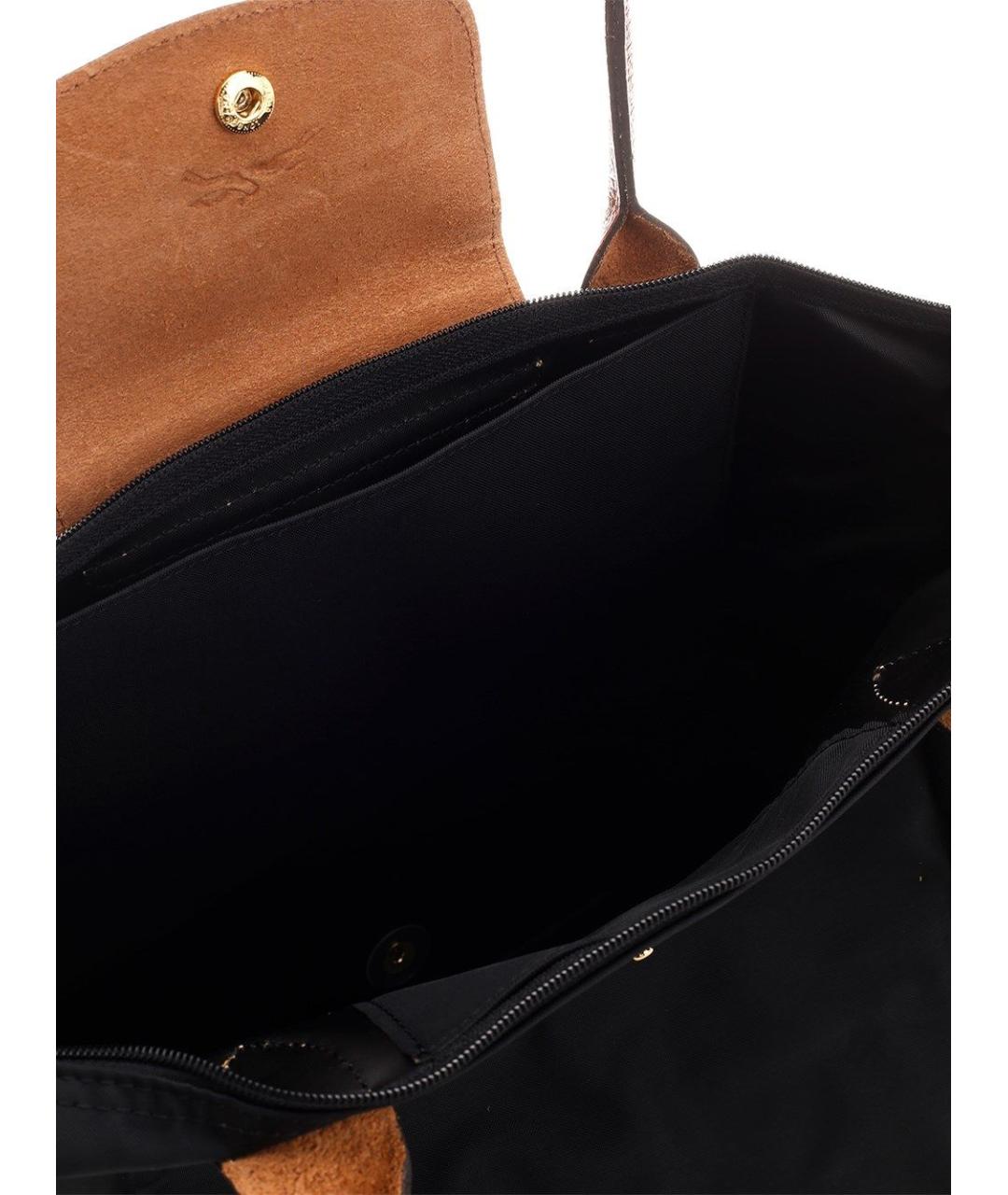 LONGCHAMP Черная тканевая сумка тоут, фото 4