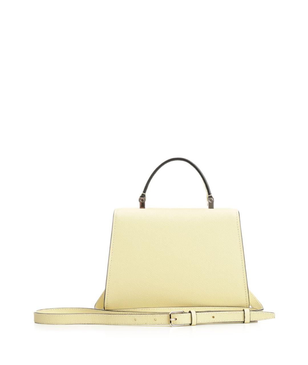 VALEXTRA Желтая кожаная сумка через плечо, фото 3