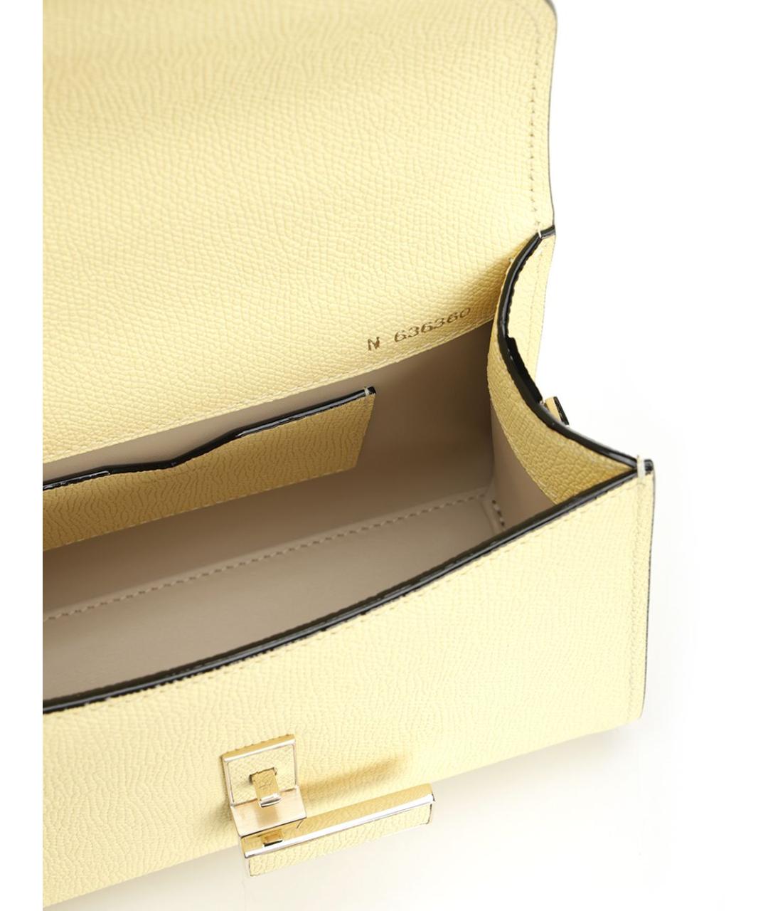 VALEXTRA Желтая кожаная сумка через плечо, фото 4