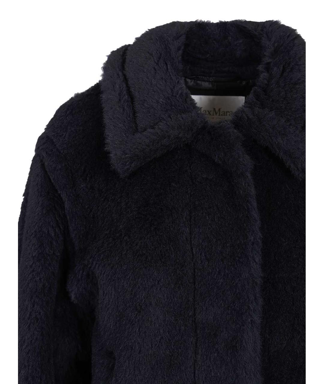 MAX MARA Темно-синяя меховая дубленка, фото 4