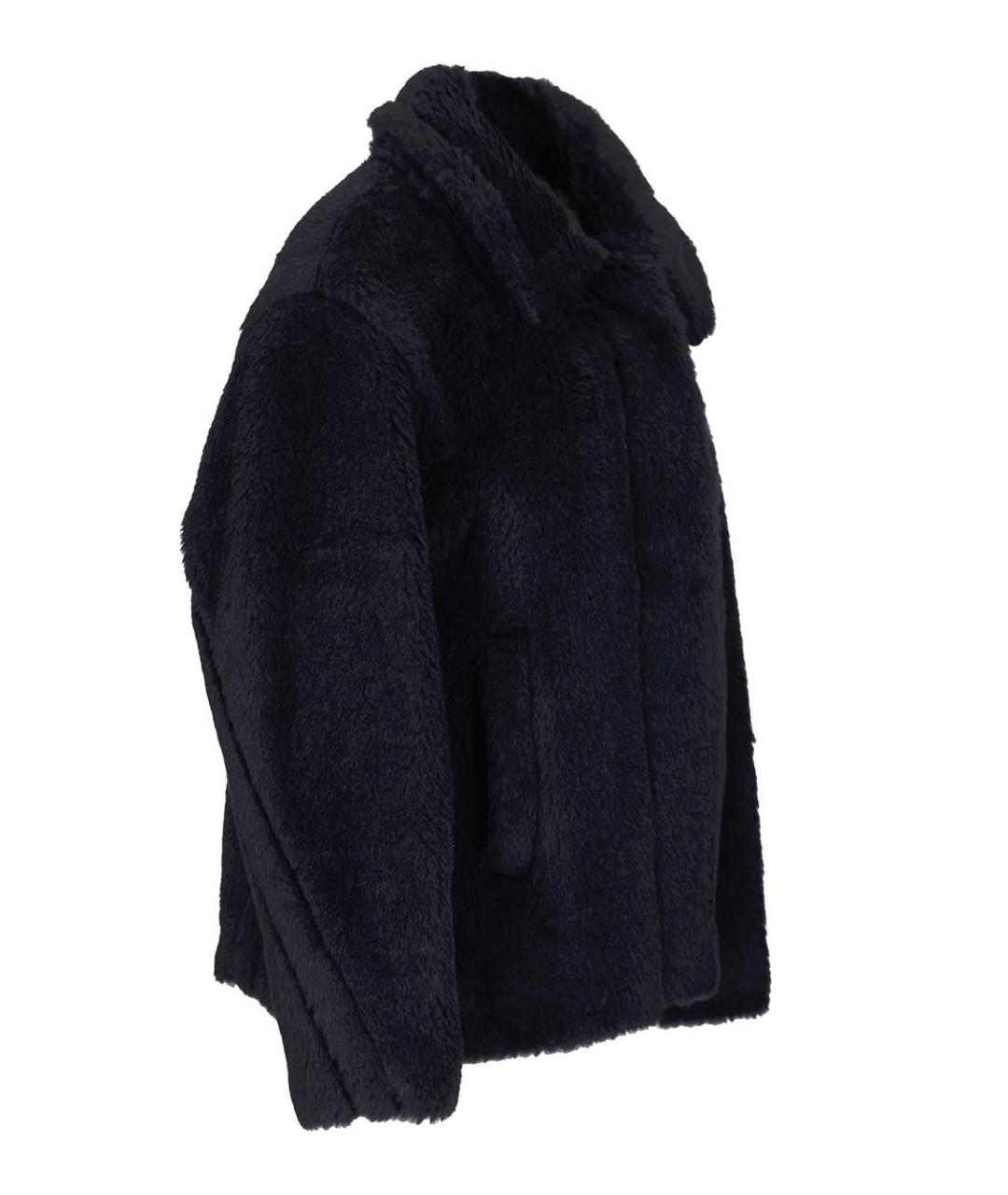 MAX MARA Темно-синяя меховая дубленка, фото 3