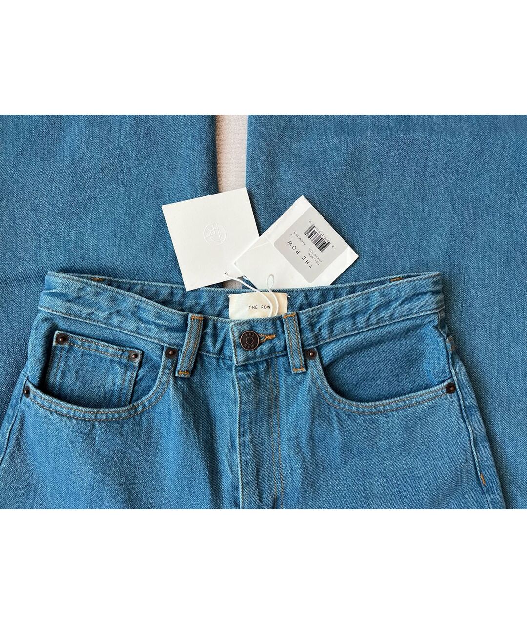 THE ROW Голубые хлопковые джинсы клеш, фото 6