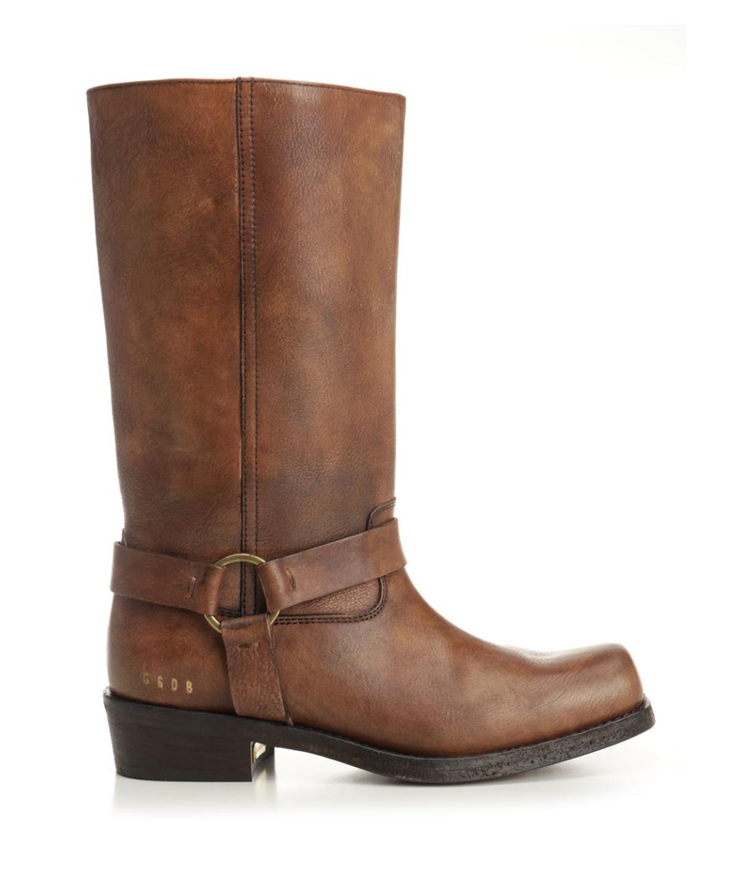 GOLDEN GOOSE DELUXE BRAND Коричневые кожаные сапоги, фото 1