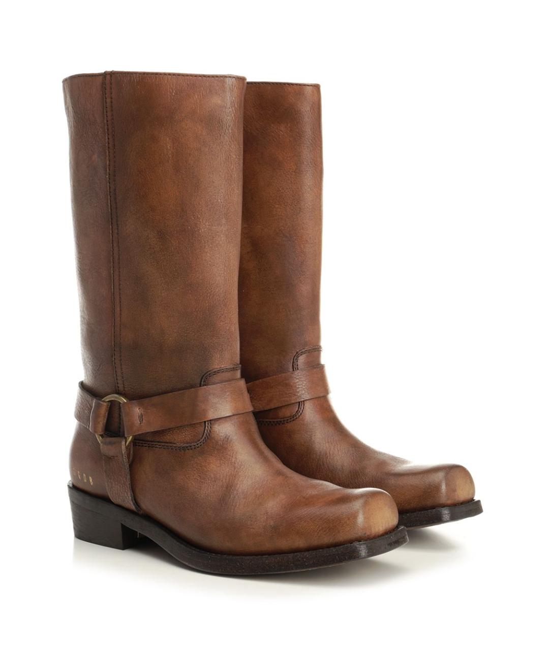 GOLDEN GOOSE DELUXE BRAND Коричневые кожаные сапоги, фото 2