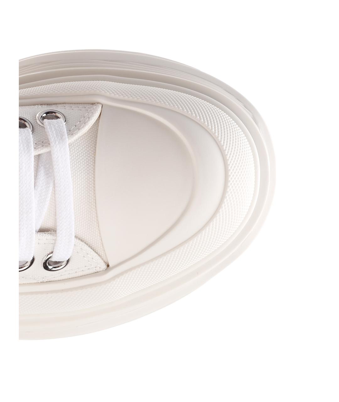 ALEXANDER MCQUEEN Белые кожаные кеды, фото 4