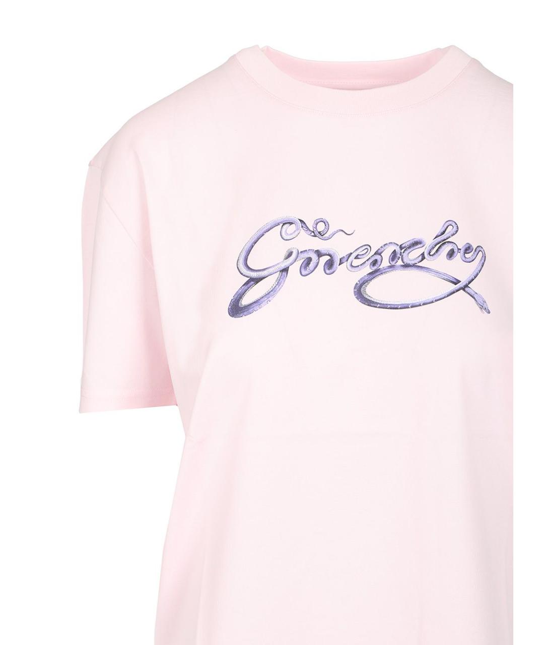 GIVENCHY Розовая хлопковая футболка, фото 3