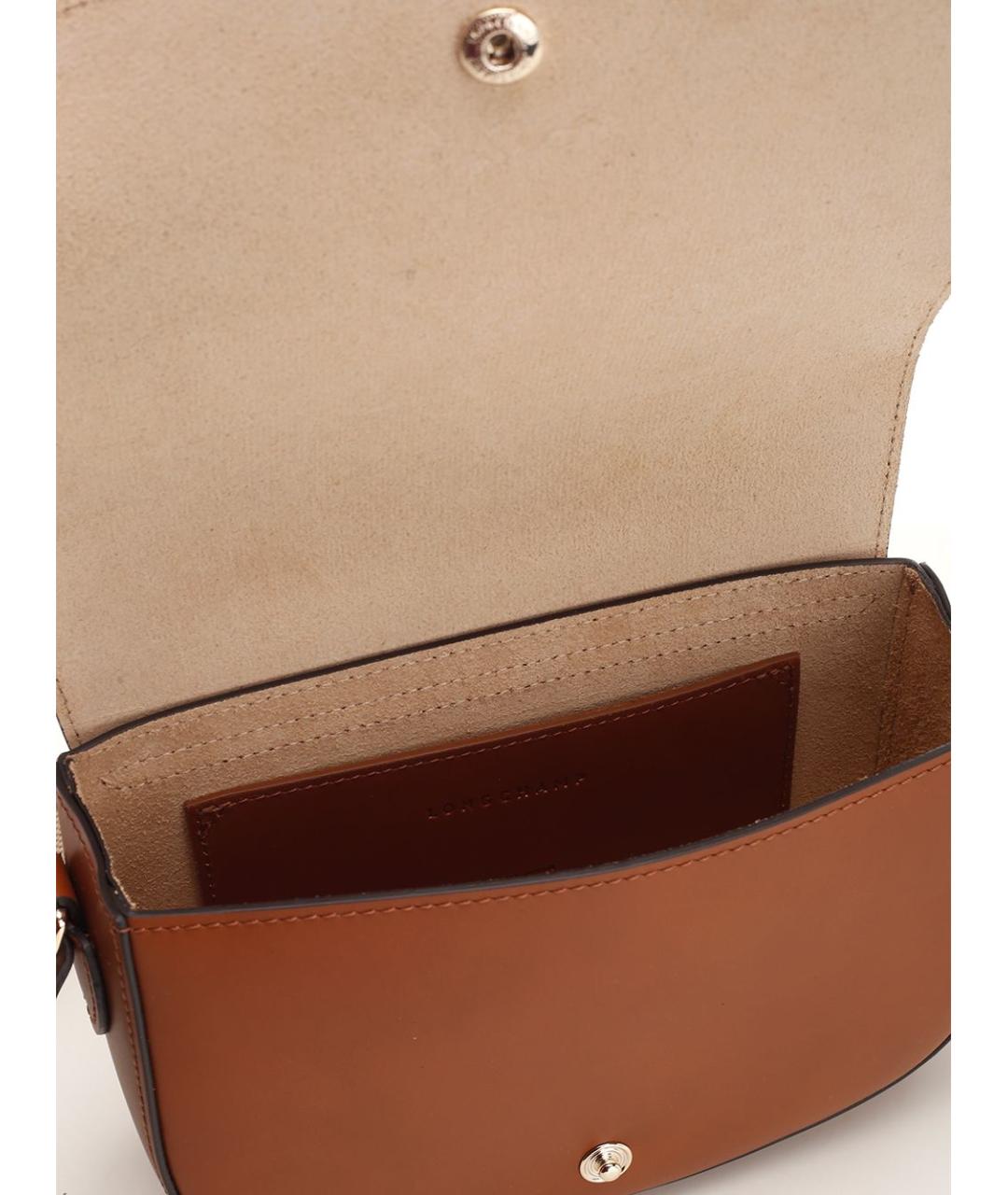 LONGCHAMP Коричневая кожаная сумка через плечо, фото 4