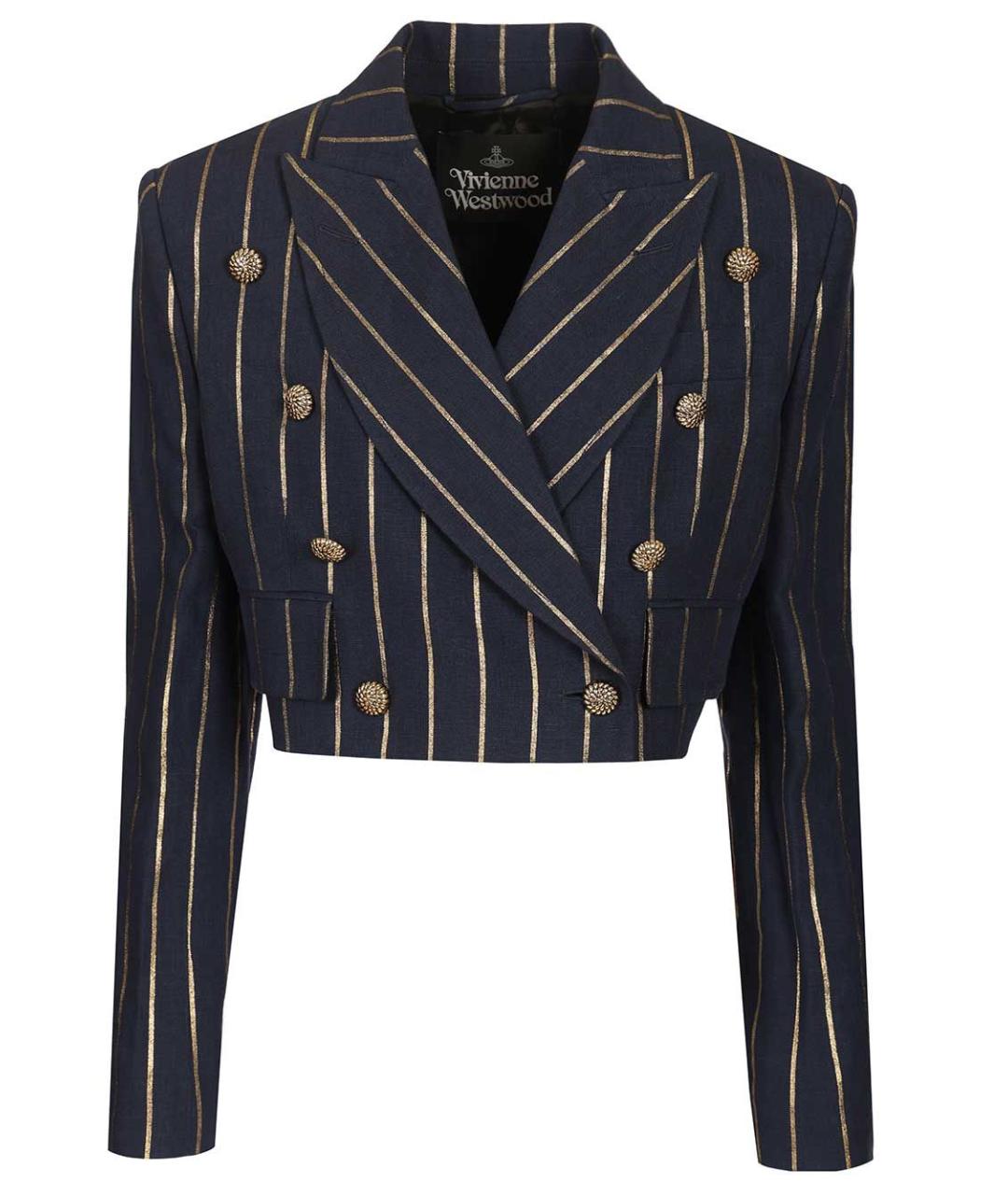 VIVIENNE WESTWOOD Темно-синий льняной жакет/пиджак, фото 1