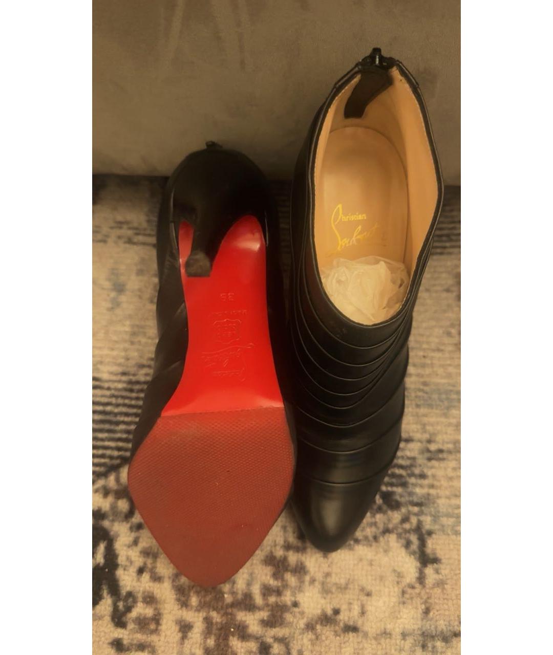 CHRISTIAN LOUBOUTIN Черные кожаные ботильоны, фото 3