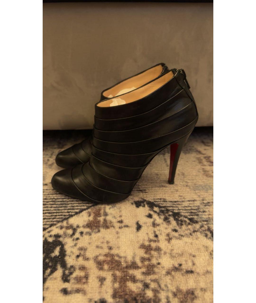 CHRISTIAN LOUBOUTIN Черные кожаные ботильоны, фото 5