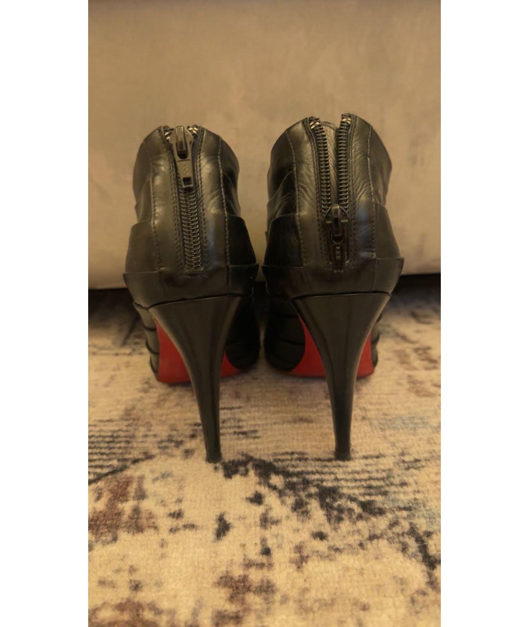 CHRISTIAN LOUBOUTIN Черные кожаные ботильоны, фото 4