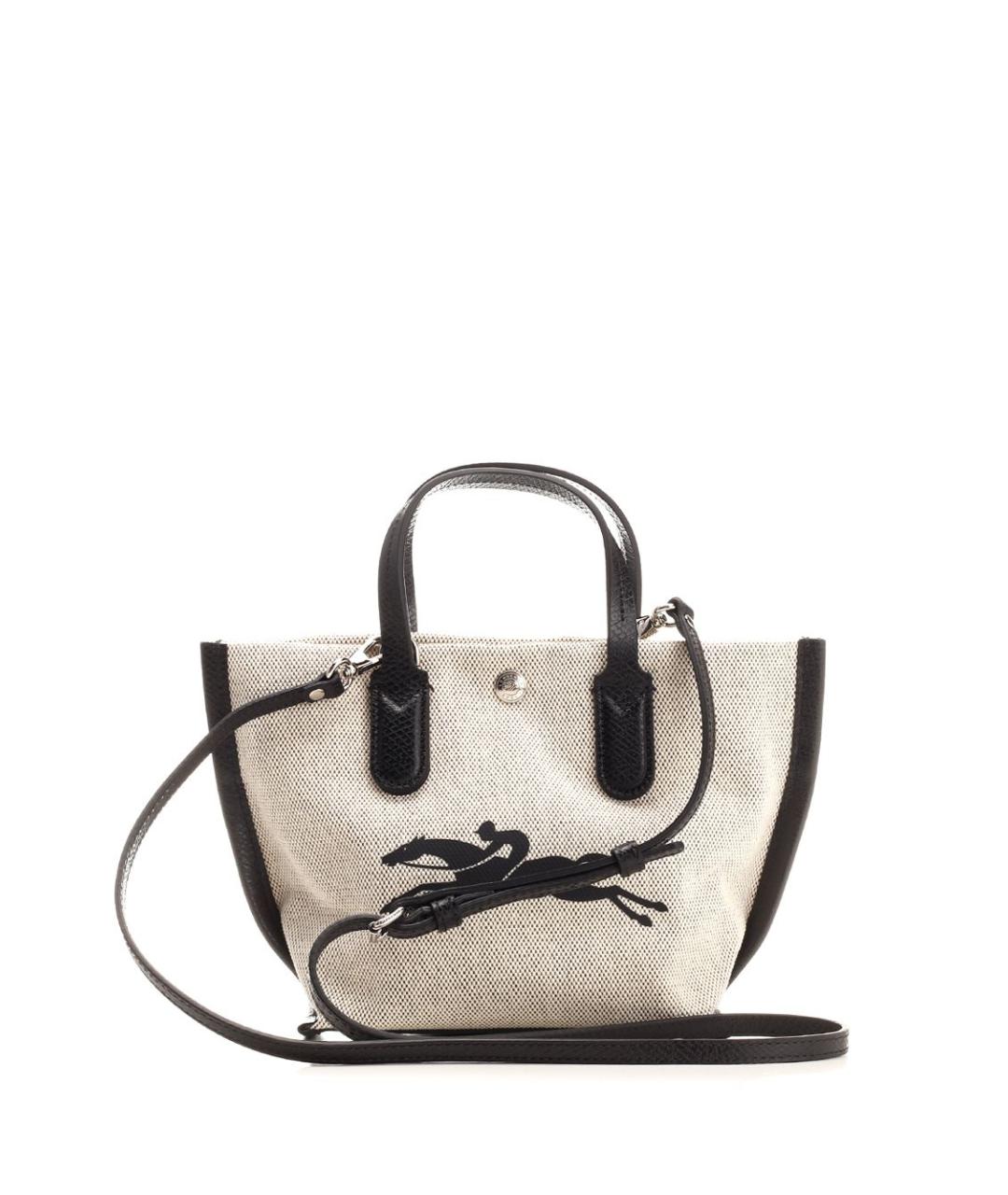 LONGCHAMP Белая тканевая сумка тоут, фото 3