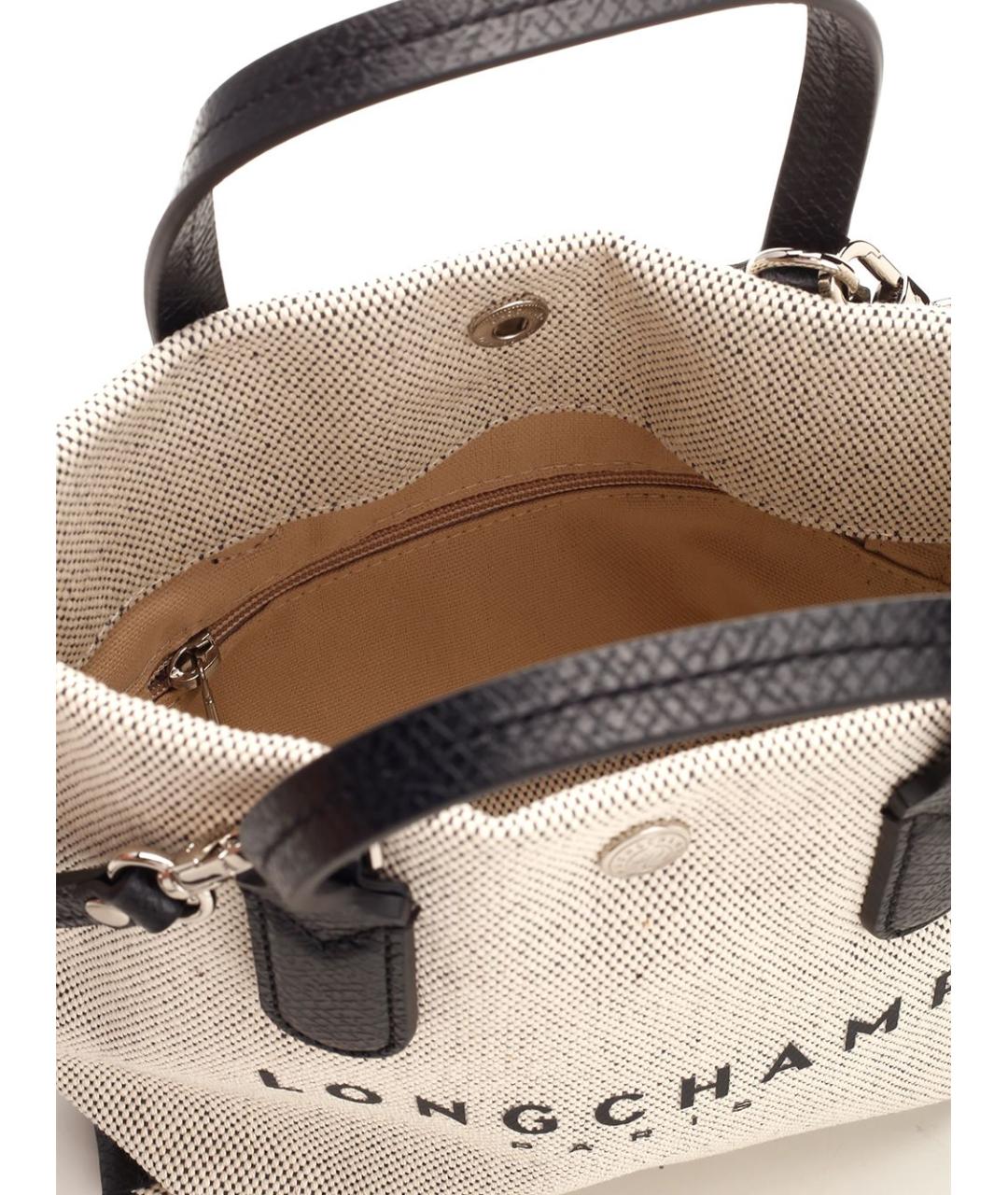 LONGCHAMP Белая тканевая сумка тоут, фото 4