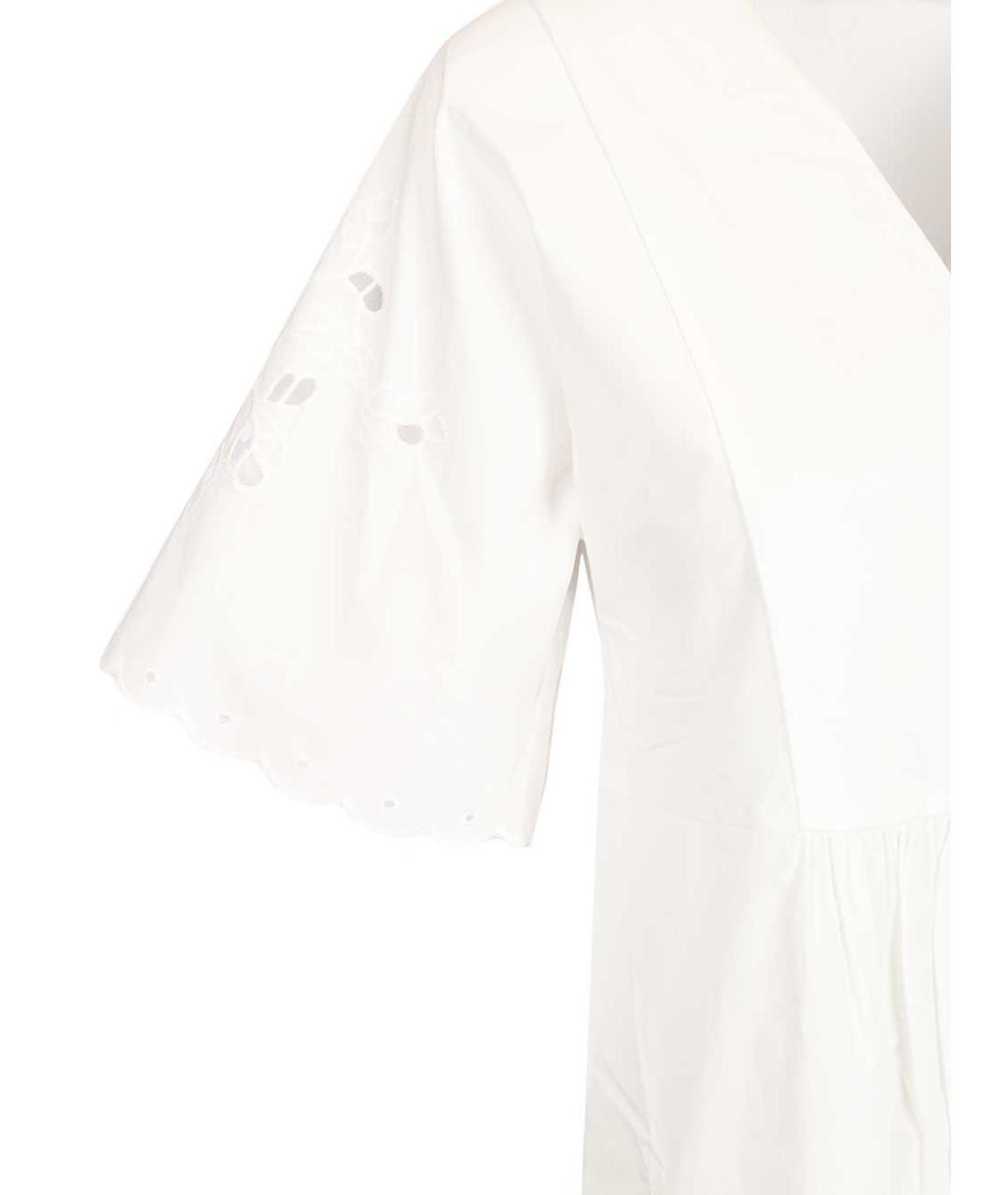 WEEKEND MAX MARA Белое хлопковое повседневное платье, фото 4