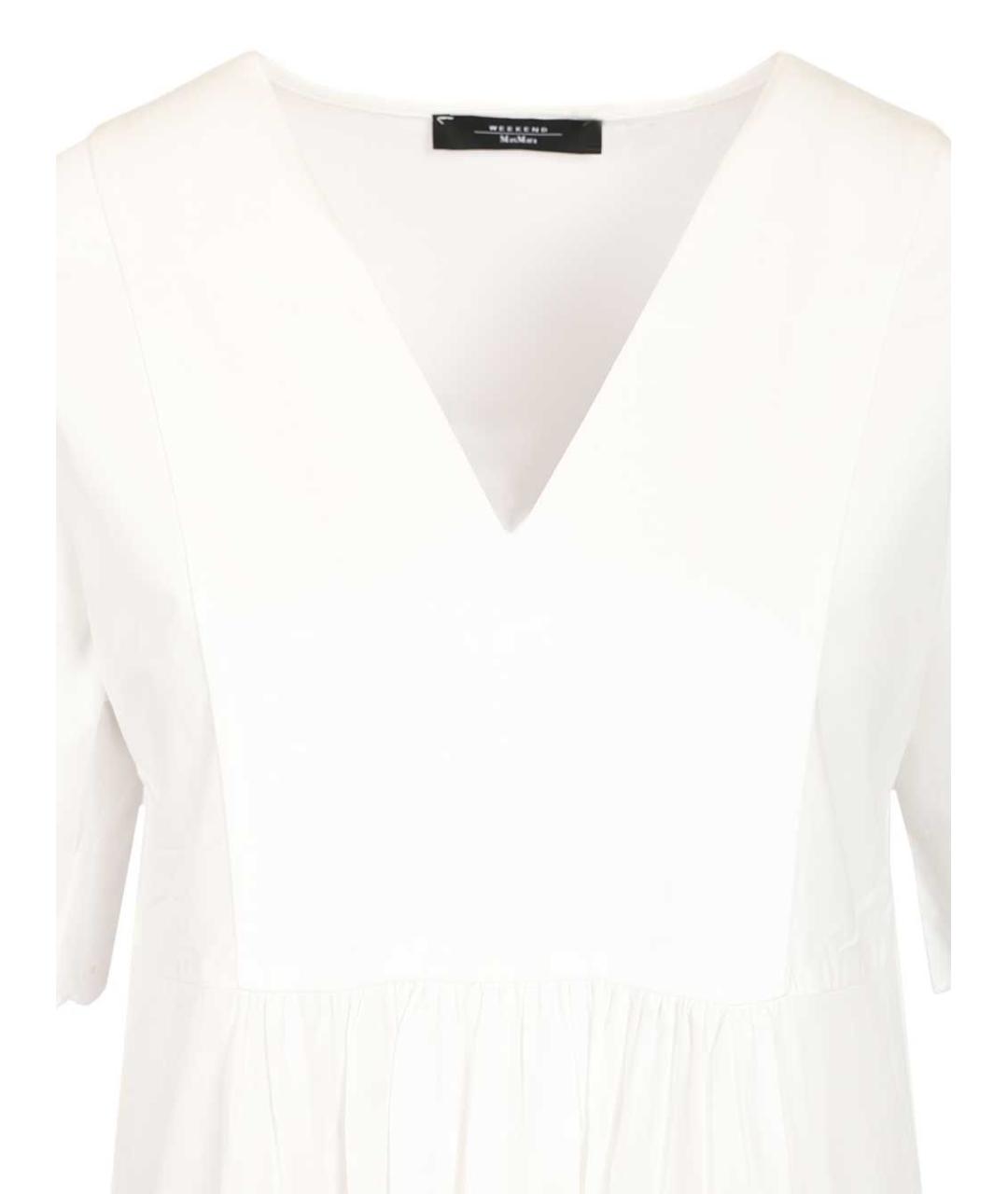 WEEKEND MAX MARA Белое хлопковое повседневное платье, фото 6