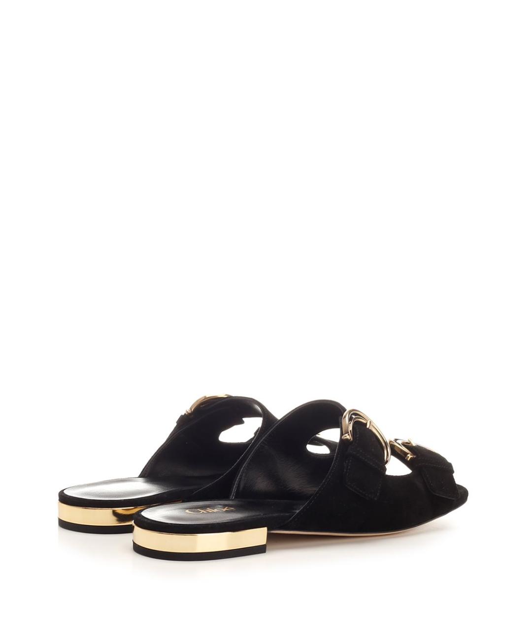 CHLOE Черные замшевые шлепанцы, фото 3