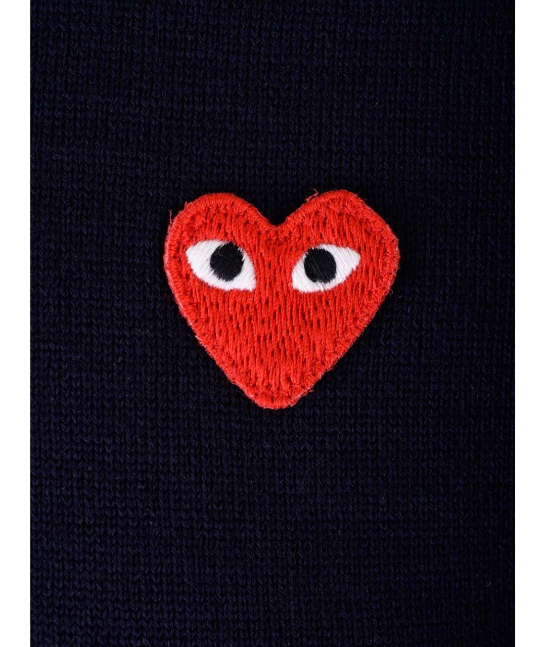 COMME DES GARÇONS PLAY Синяя шерстяная футболка, фото 3
