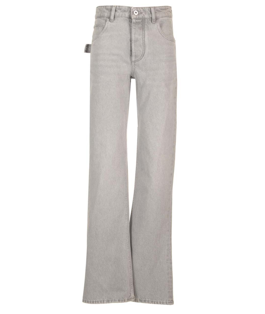 BOTTEGA VENETA Серые хлопковые прямые джинсы, фото 1