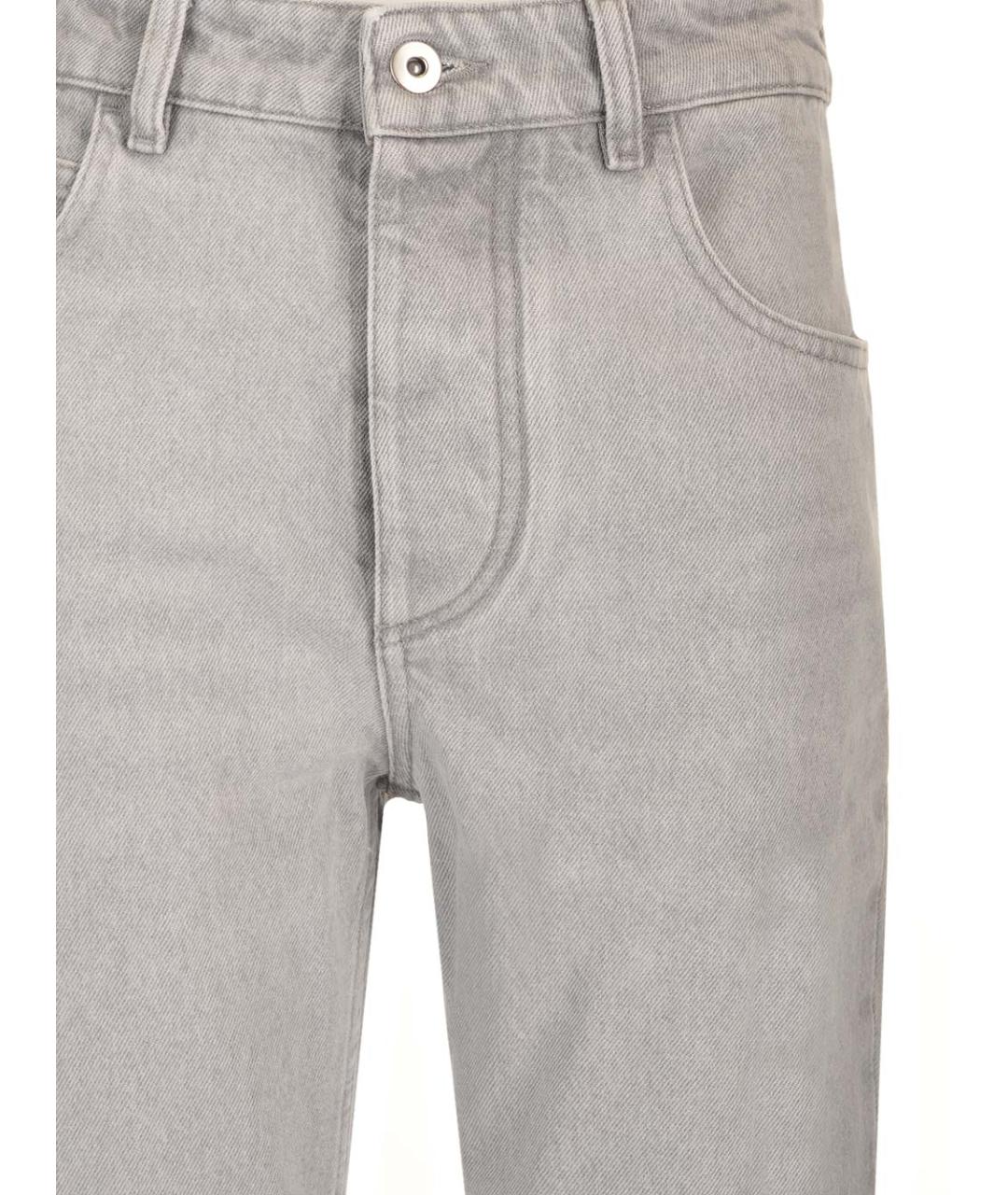 BOTTEGA VENETA Серые хлопковые прямые джинсы, фото 4