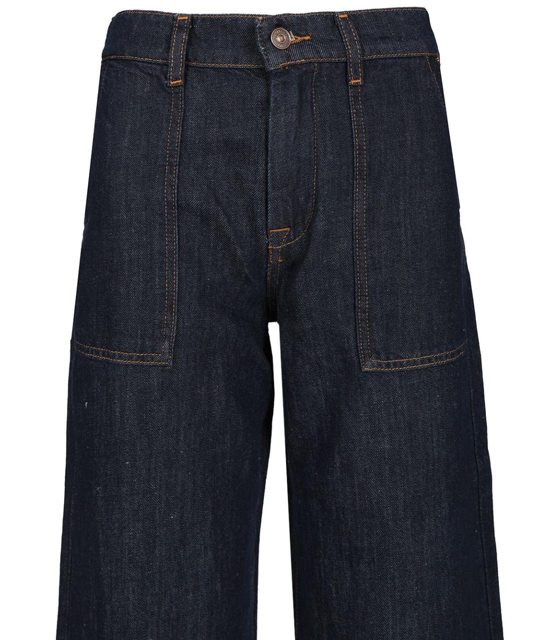 7 FOR ALL MANKIND Синие хлопковые джинсы клеш, фото 3