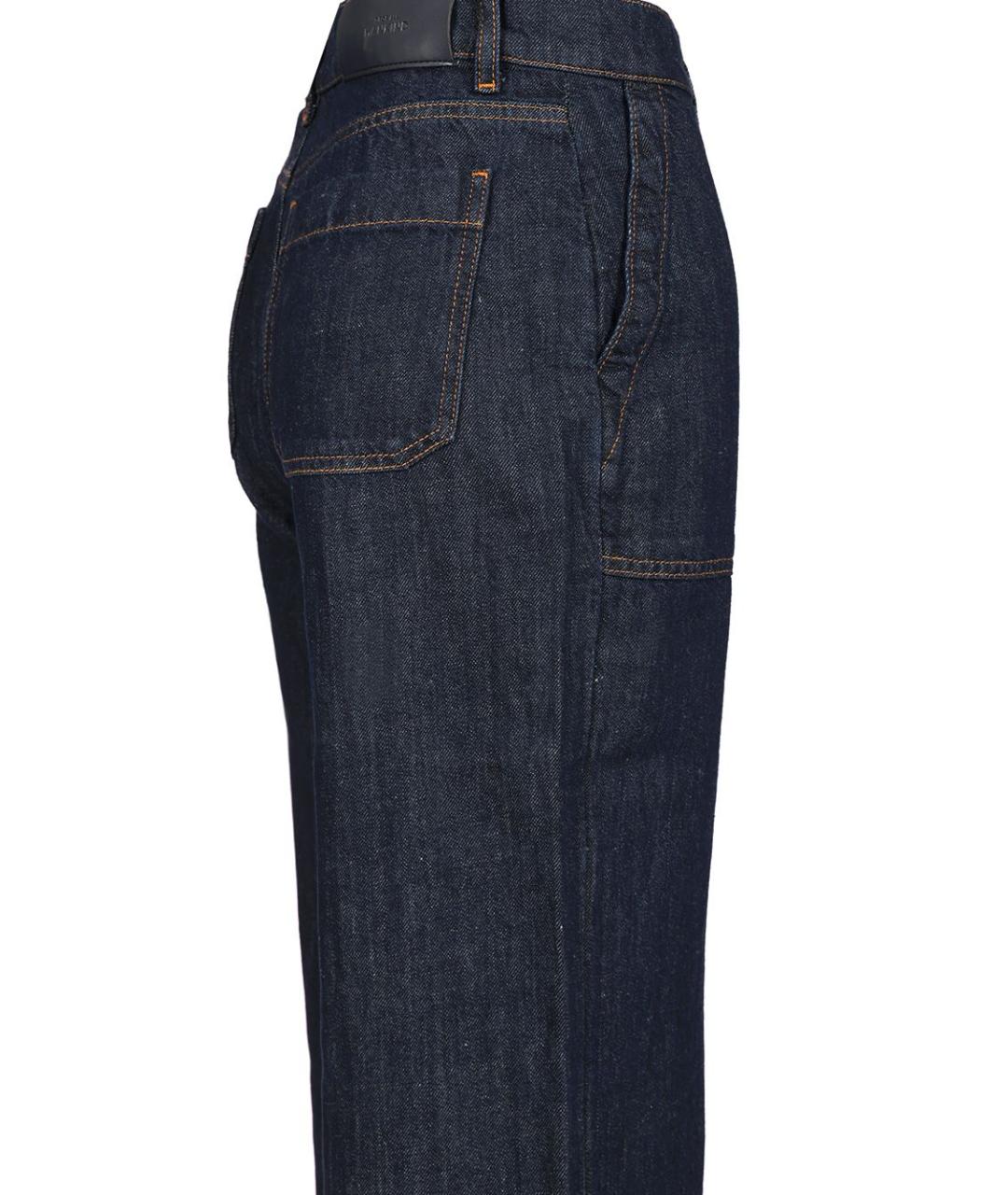 7 FOR ALL MANKIND Синие хлопковые джинсы клеш, фото 4