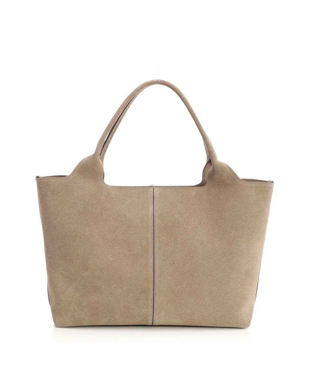 TOD'S Бежевая замшевая сумка тоут, фото 3