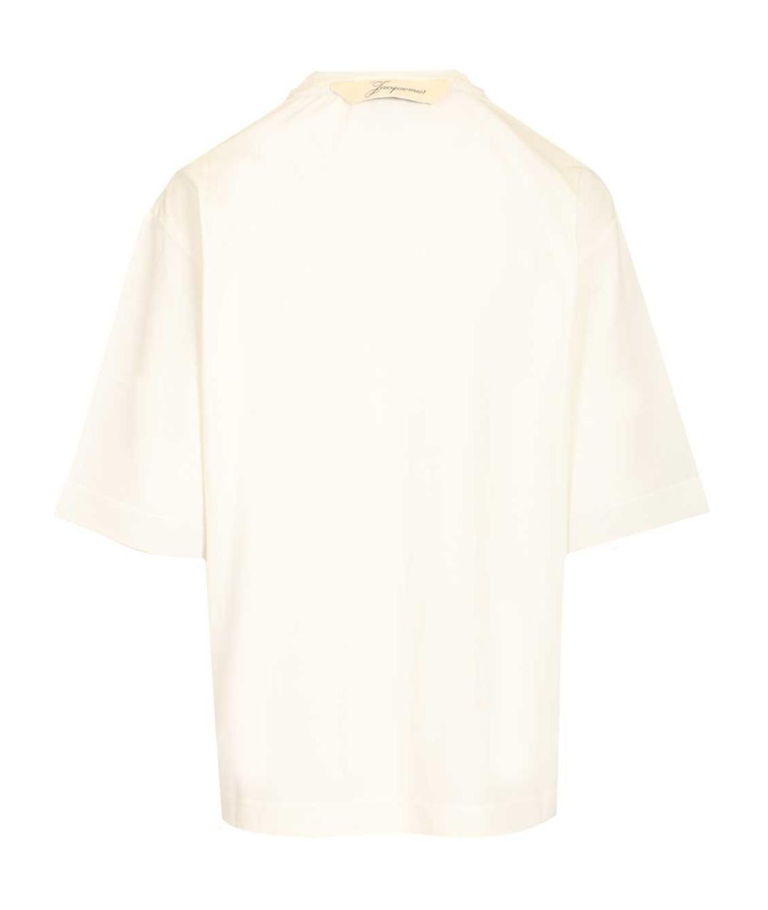 JACQUEMUS Белая хлопковая футболка, фото 2
