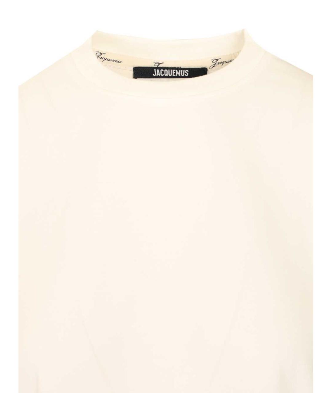 JACQUEMUS Белая хлопковая футболка, фото 3